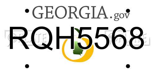 RQH5568 Georgia License Plate