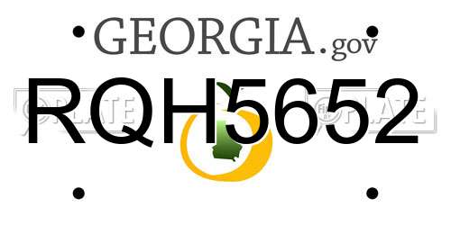 RQH5652 Georgia License Plate