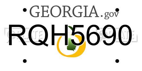 RQH5690 Georgia License Plate