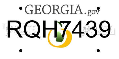 RQH7439 Georgia License Plate