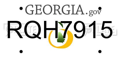 RQH7915 Georgia License Plate