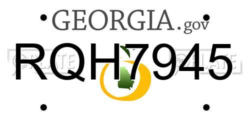 RQH7945 Georgia License Plate