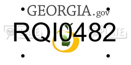 RQI0482 Georgia License Plate
