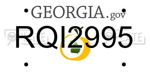 RQI2995 Georgia License Plate
