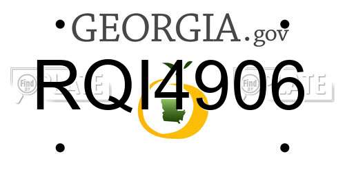 RQI4906 Georgia License Plate