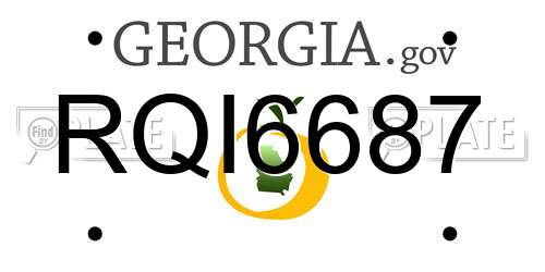 RQI6687 Georgia License Plate