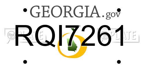 RQI7261 Georgia License Plate