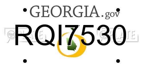 RQI7530 Georgia License Plate