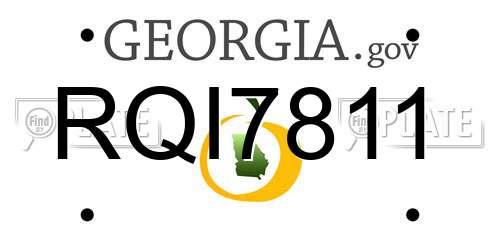 RQI7811 Georgia License Plate