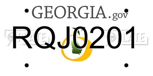 RQJ0201 Georgia License Plate
