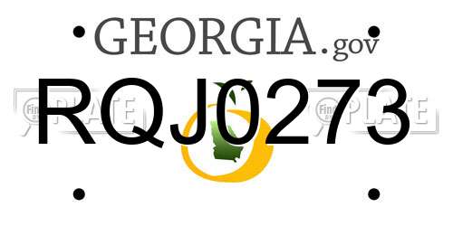 RQJ0273 Georgia License Plate