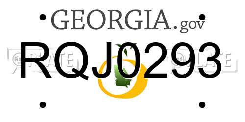 RQJ0293 Georgia License Plate