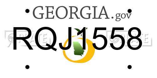RQJ1558 Georgia License Plate