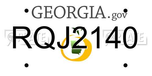RQJ2140 Georgia License Plate