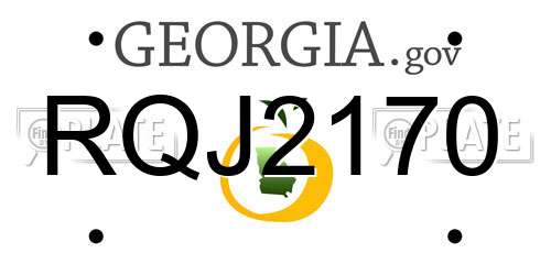 RQJ2170 Georgia License Plate
