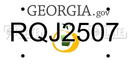 RQJ2507 Georgia License Plate