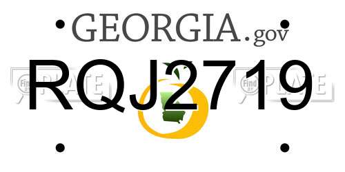 RQJ2719 Georgia License Plate