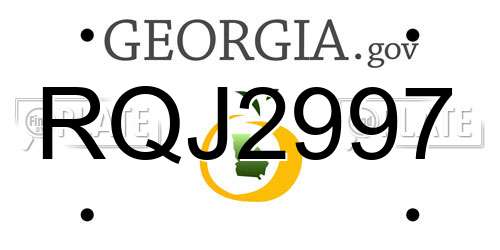 RQJ2997 Georgia License Plate