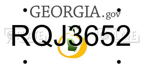 RQJ3652 Georgia License Plate