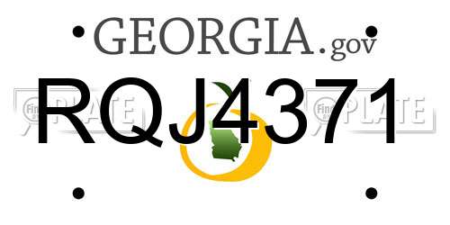 RQJ4371 Georgia License Plate