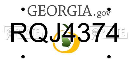 RQJ4374 Georgia License Plate