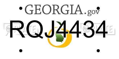 RQJ4434 Georgia License Plate