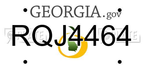 RQJ4464 Georgia License Plate