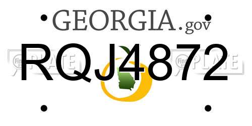 RQJ4872 Georgia License Plate