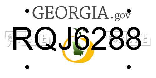 RQJ6288 Georgia License Plate