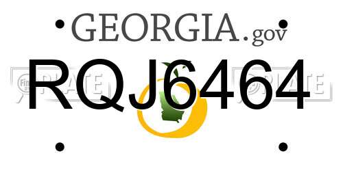 RQJ6464 Georgia License Plate
