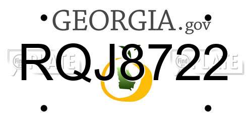 RQJ8722 Georgia License Plate