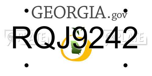 RQJ9242 Georgia License Plate