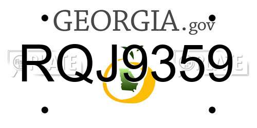 RQJ9359 Georgia License Plate