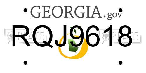 RQJ9618 Georgia License Plate