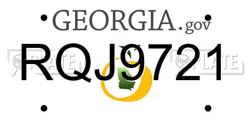 RQJ9721 Georgia License Plate