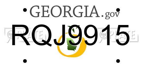 RQJ9915 Georgia License Plate