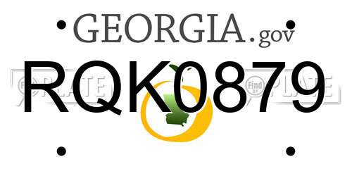 RQK0879 Georgia License Plate