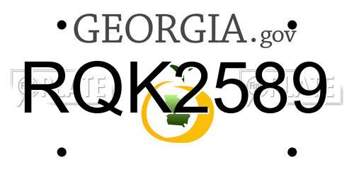 RQK2589 Georgia License Plate