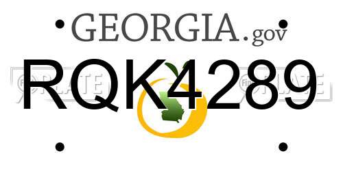 RQK4289 Georgia License Plate