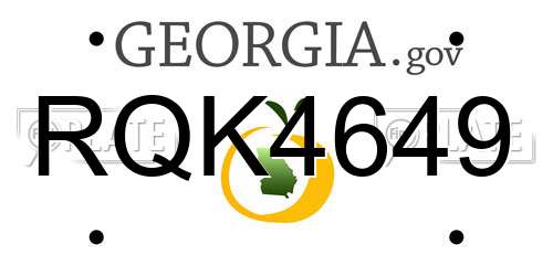 RQK4649 Georgia License Plate