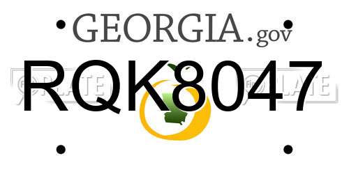 RQK8047 Georgia License Plate