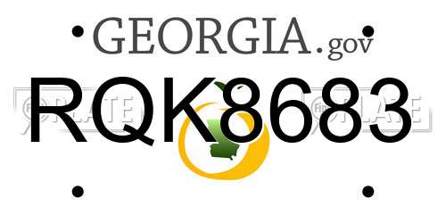 RQK8683 Georgia License Plate