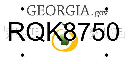 RQK8750 Georgia License Plate