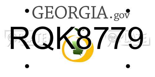 RQK8779 Georgia License Plate