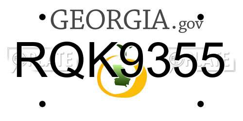 RQK9355 Georgia License Plate