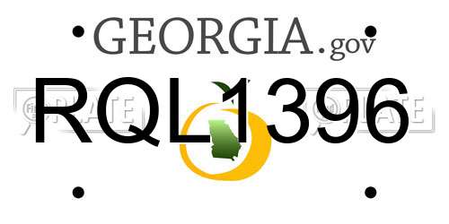 RQL1396 Georgia License Plate