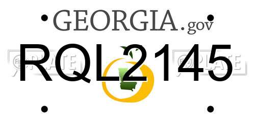 RQL2145 Georgia License Plate