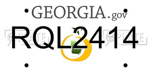 RQL2414 Georgia License Plate