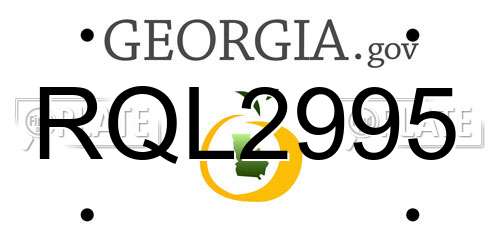 RQL2995 Georgia License Plate