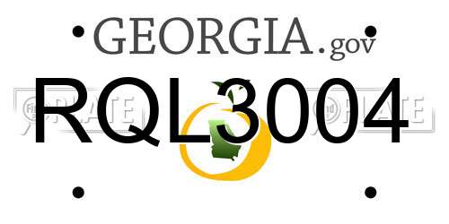 RQL3004 Georgia License Plate